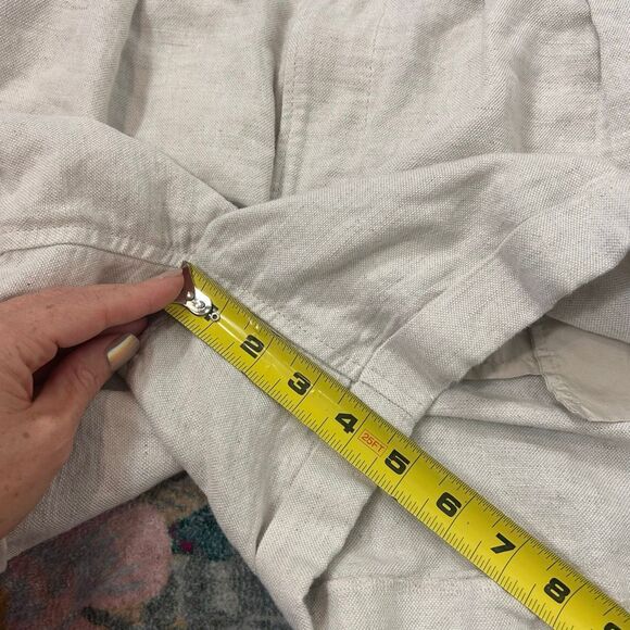 Banana Republic Shorts Women  6 Beige Linen High Rise Pleated Belted side Buckle - Picture 12 of 16